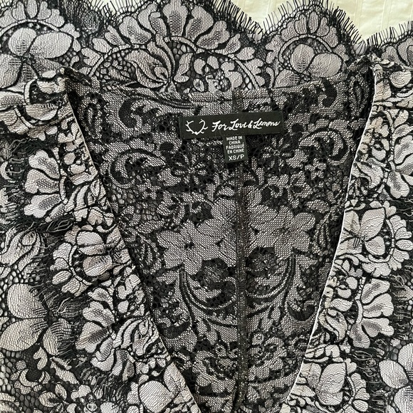 FOR LOVE AND LEMONS THEODORA MINI DRESS VINTAGE GREY - Picture 2 of 4